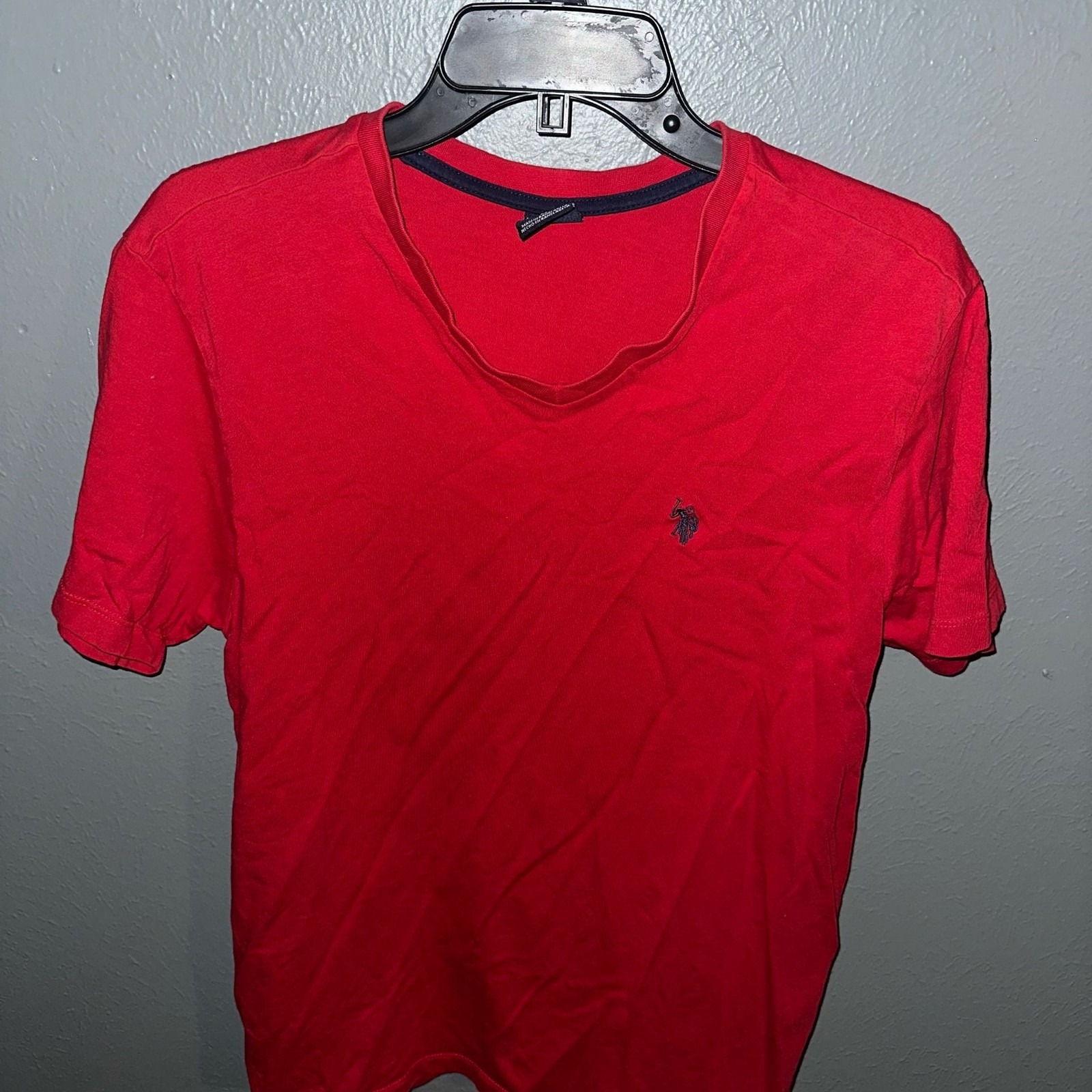 U.S. Polo Assn. Men&rsquo;s Solid V-Neck Short Sleeve T-Shirt in Engine Red