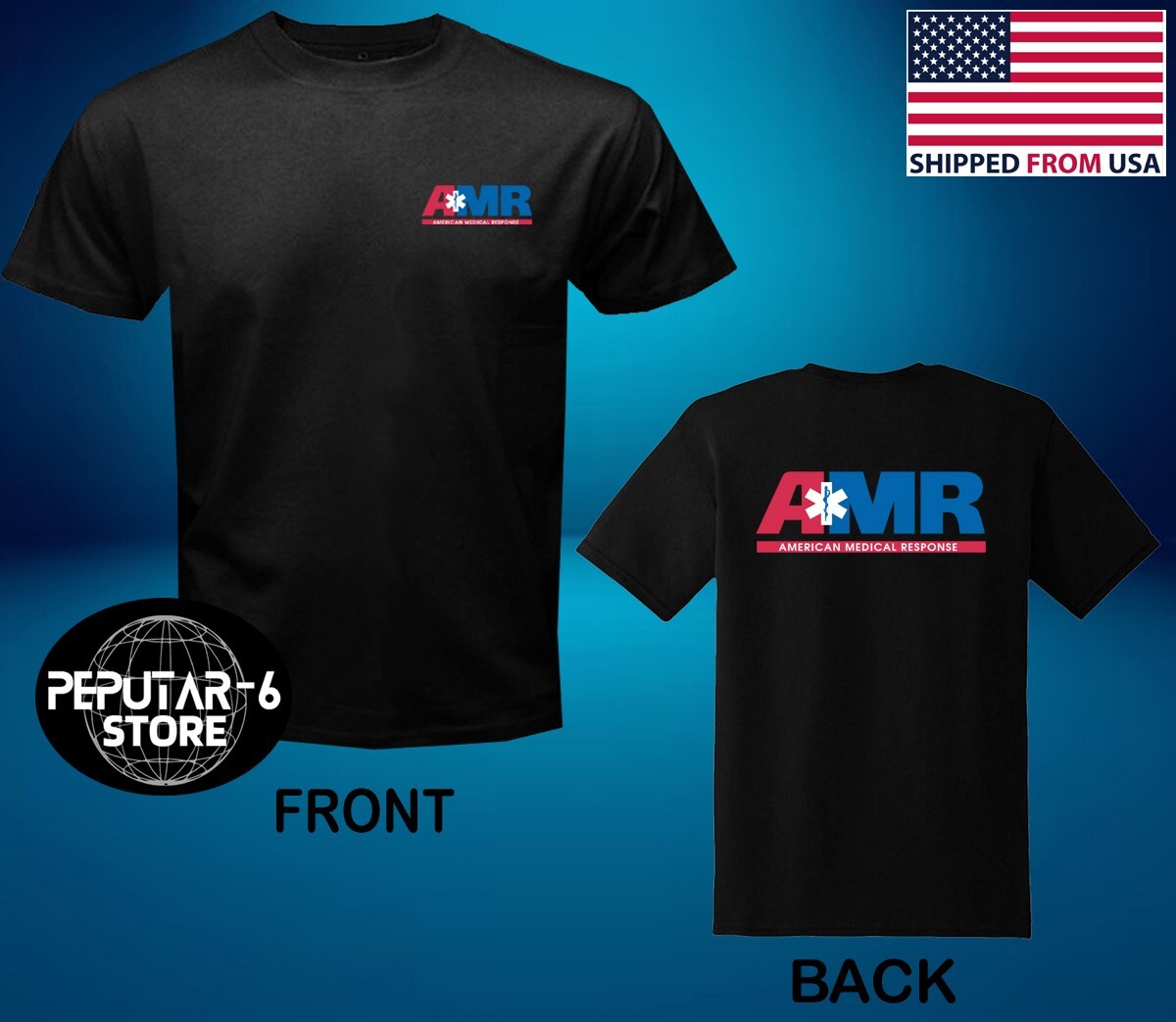 AMR American Medical Response Men&rsquo;s Black Size S-5XL