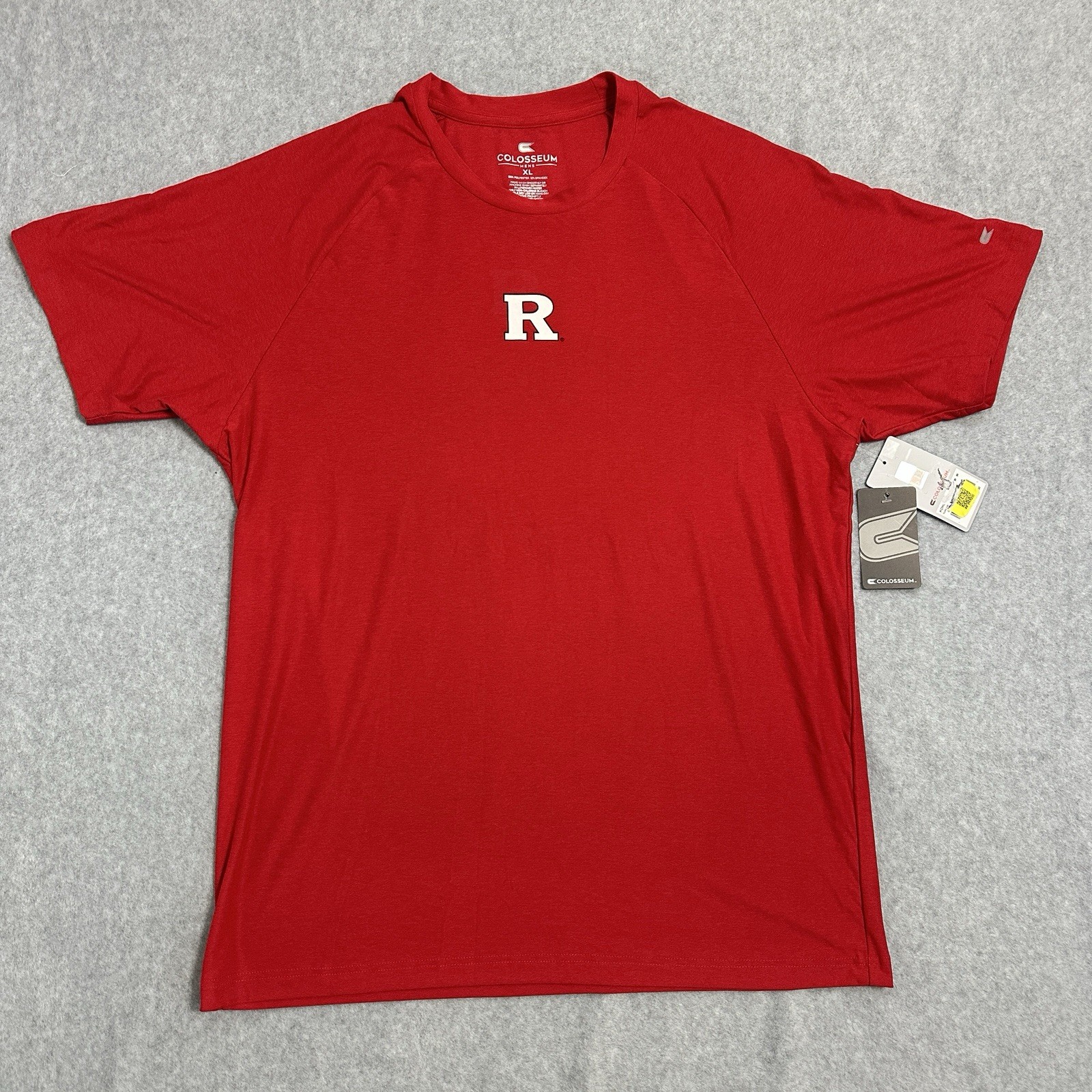 NWT Colosseum Men&rsquo;s XL Rutgers Scarlet Knights Solid Red Short Sleeves Crew Neck