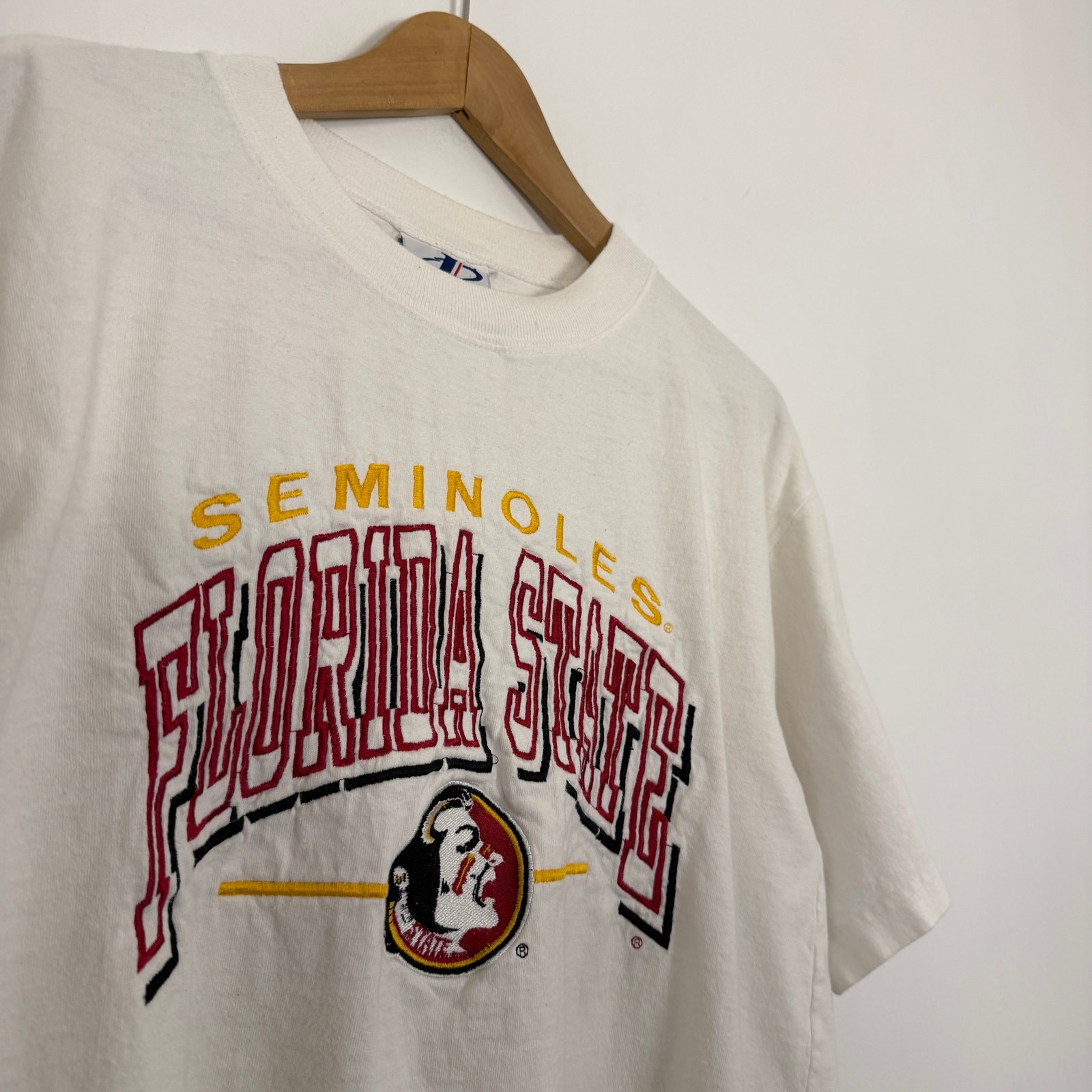 Vintage 90s Florida State Seminoles FSU NCAA Football Sports Tee Shirt White