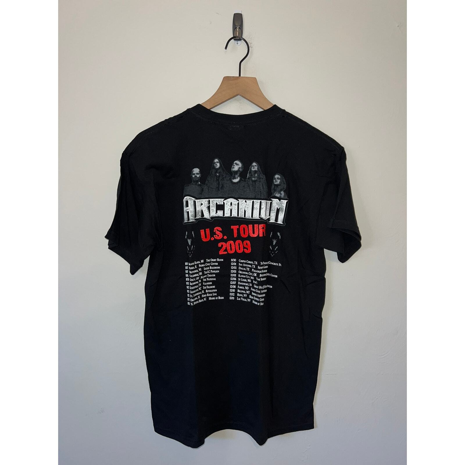2009 US Tour Arcanium Metal Concert Graphic Black Shirt Tee 2000s M Medium