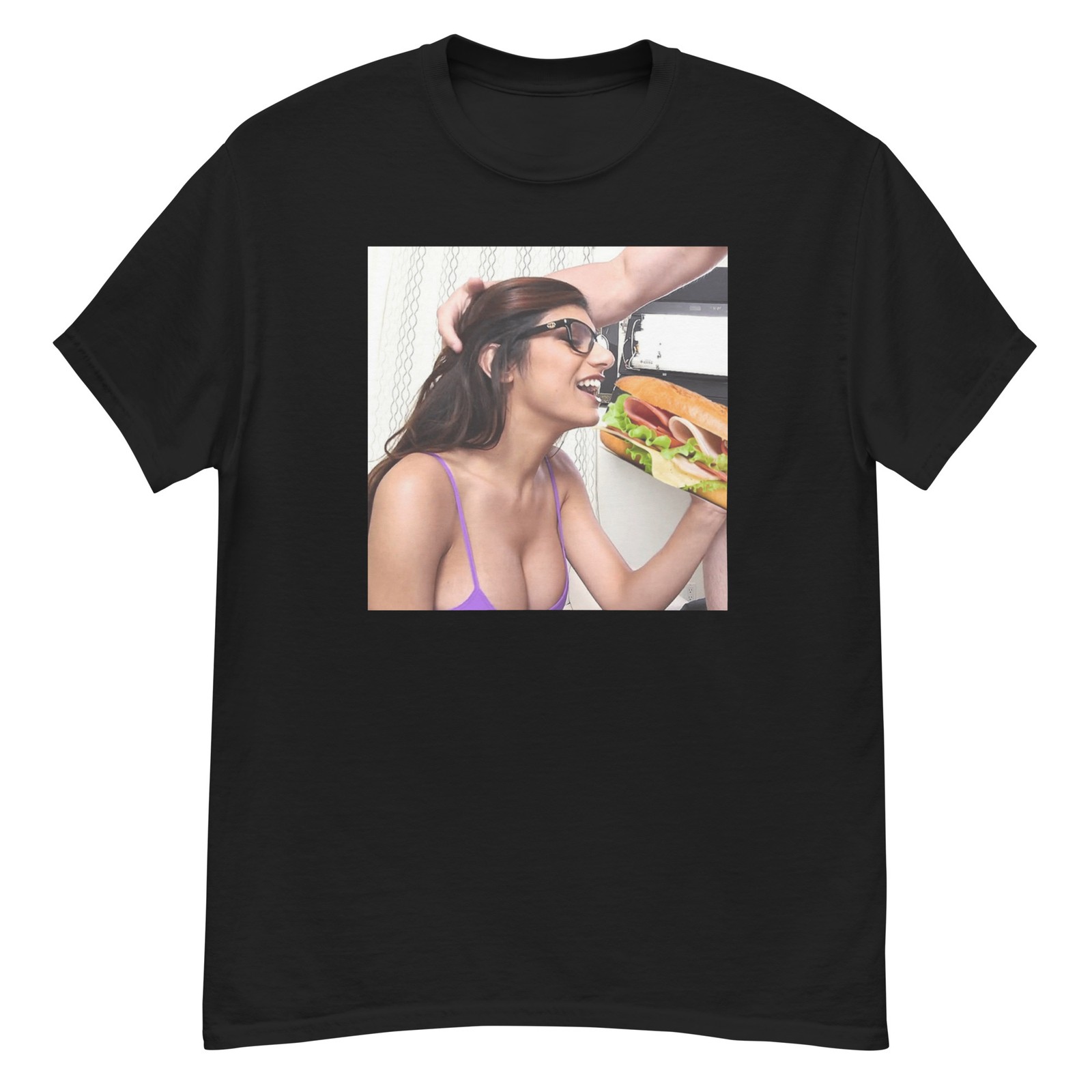Mia Khalifa Eating A Sandwich Unisex Classic T-Shirt (Size S-5XL)