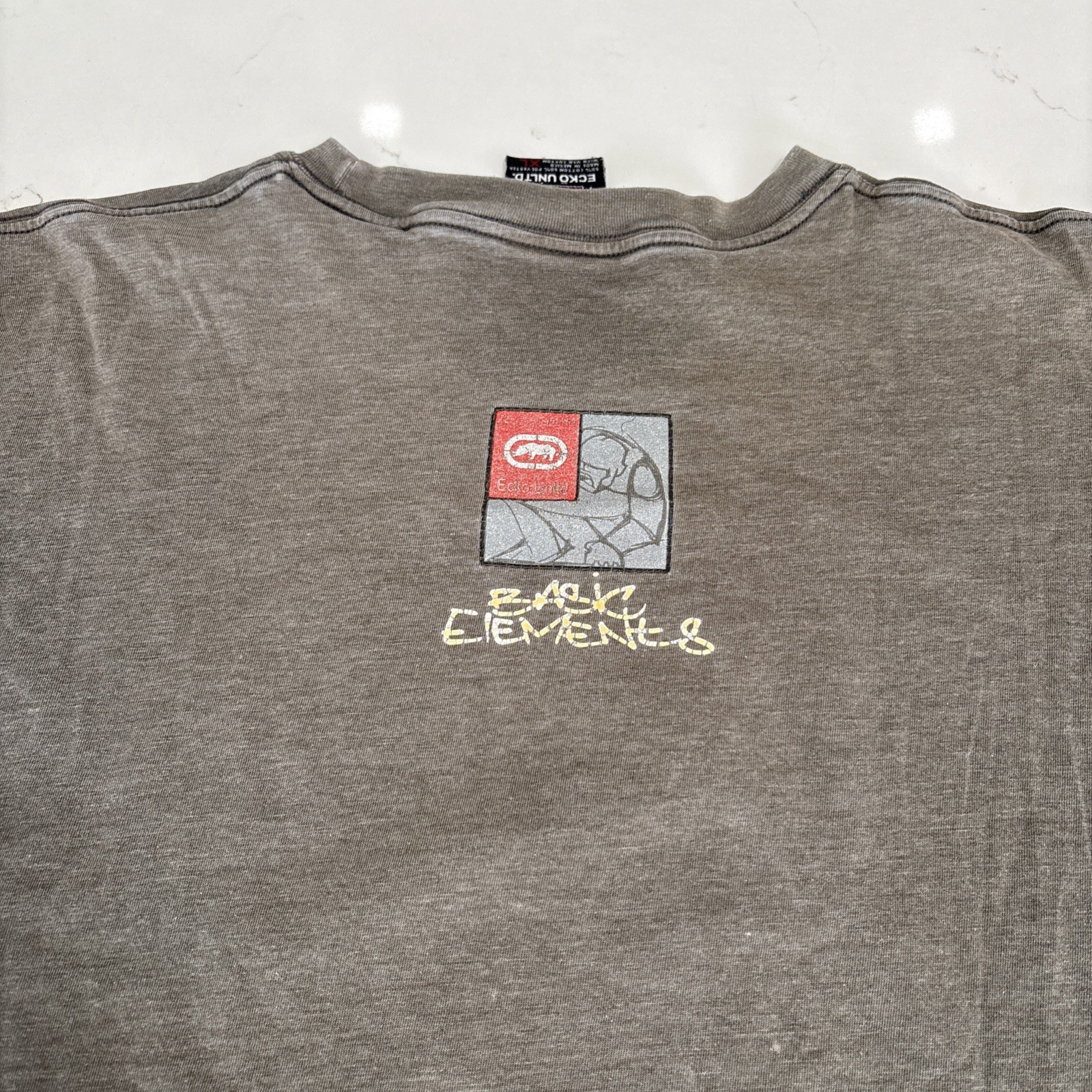 VTG Y2K Echo Unltd Shirt Men&rsquo;s XL Gray Ecko Basic Elements Design