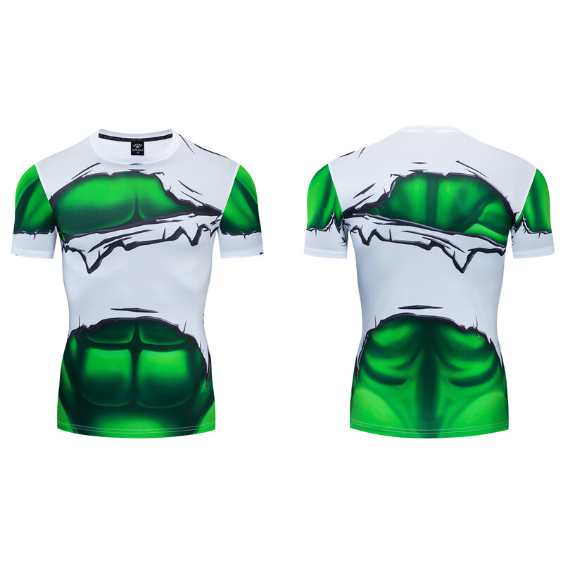 Men&rsquo;s T-shirts Superhero Compression Tee Gym Active Wear Fitness Tights Tops
