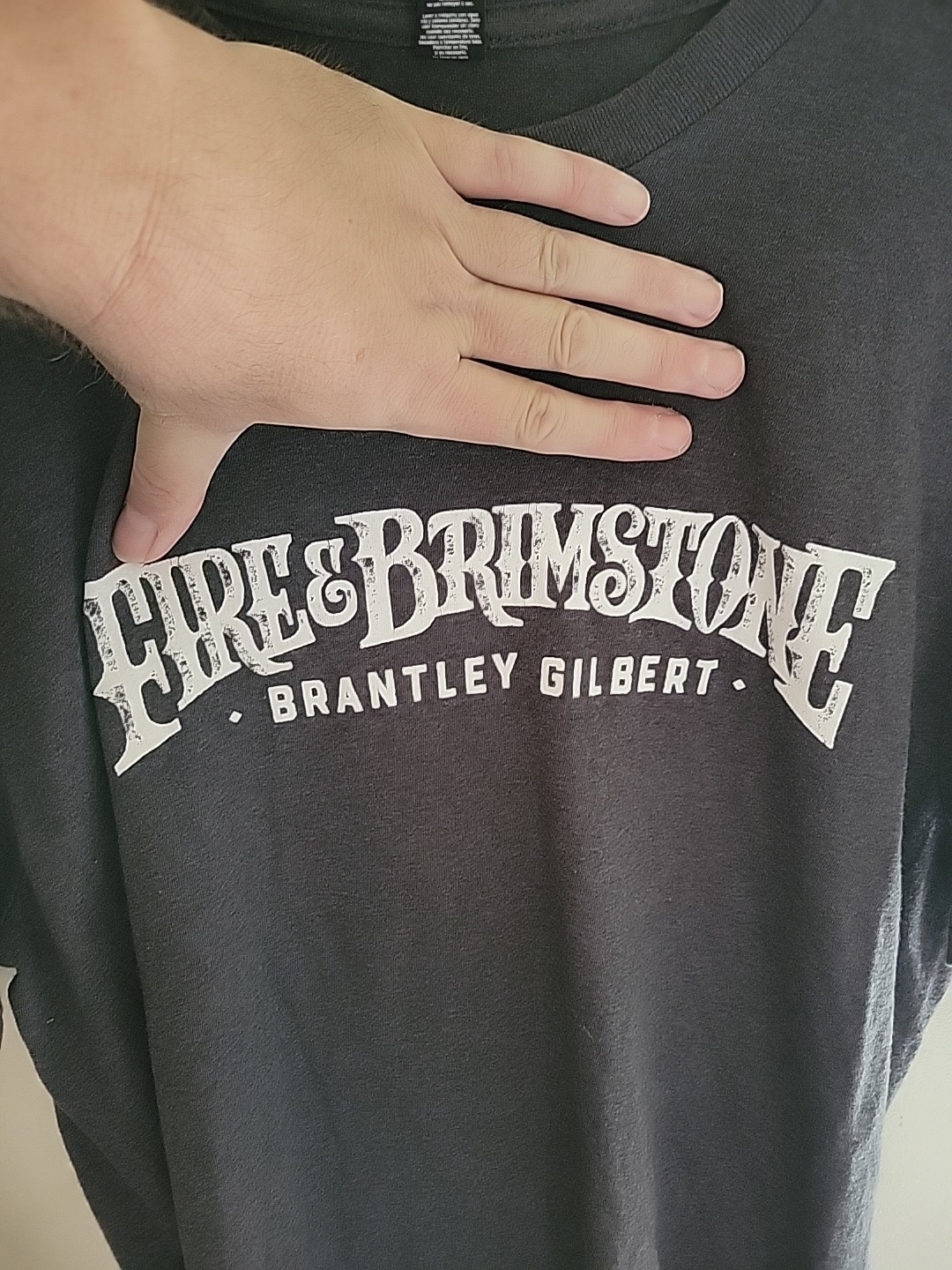 Brantley Gilbert Fire & Brimstone Black T-Shirt Sz Large USO Country Music