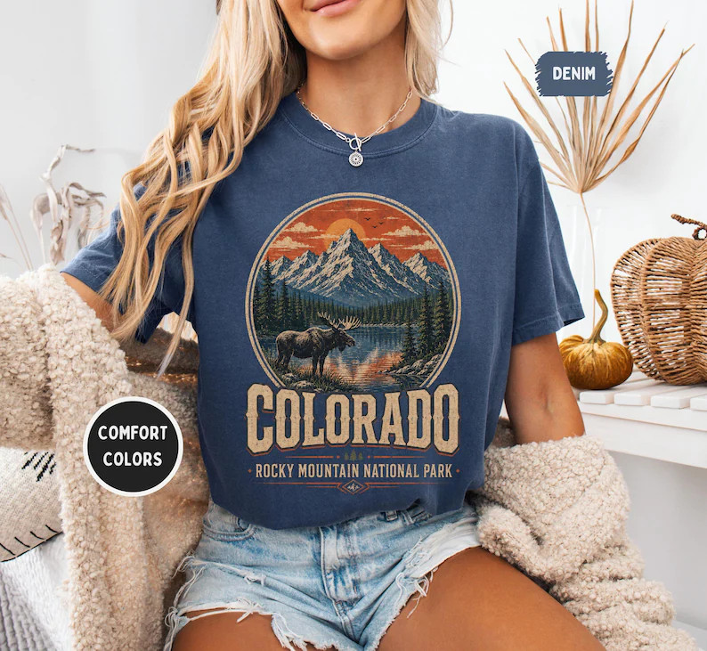 Colorado Moose Rocky Mountain National Comfort Tee