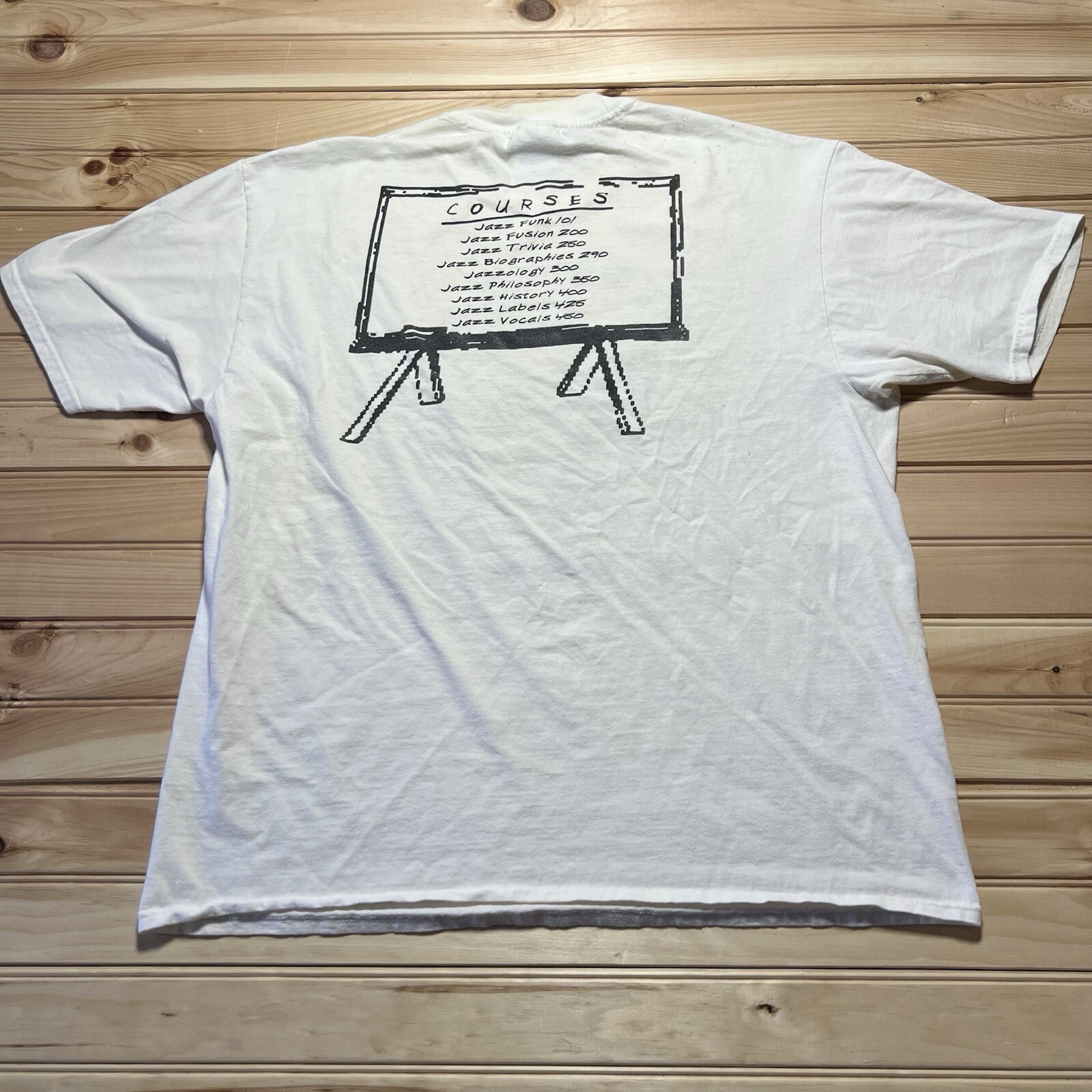 Vintage 90s University Of Jazz The Doctor Is In Art Sax Music Shirt Size XL