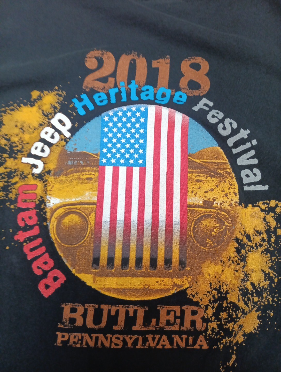 2018 Bantam Jeep Festival Wrangler T Shirt Heritage Festival Butler Pa Large USA