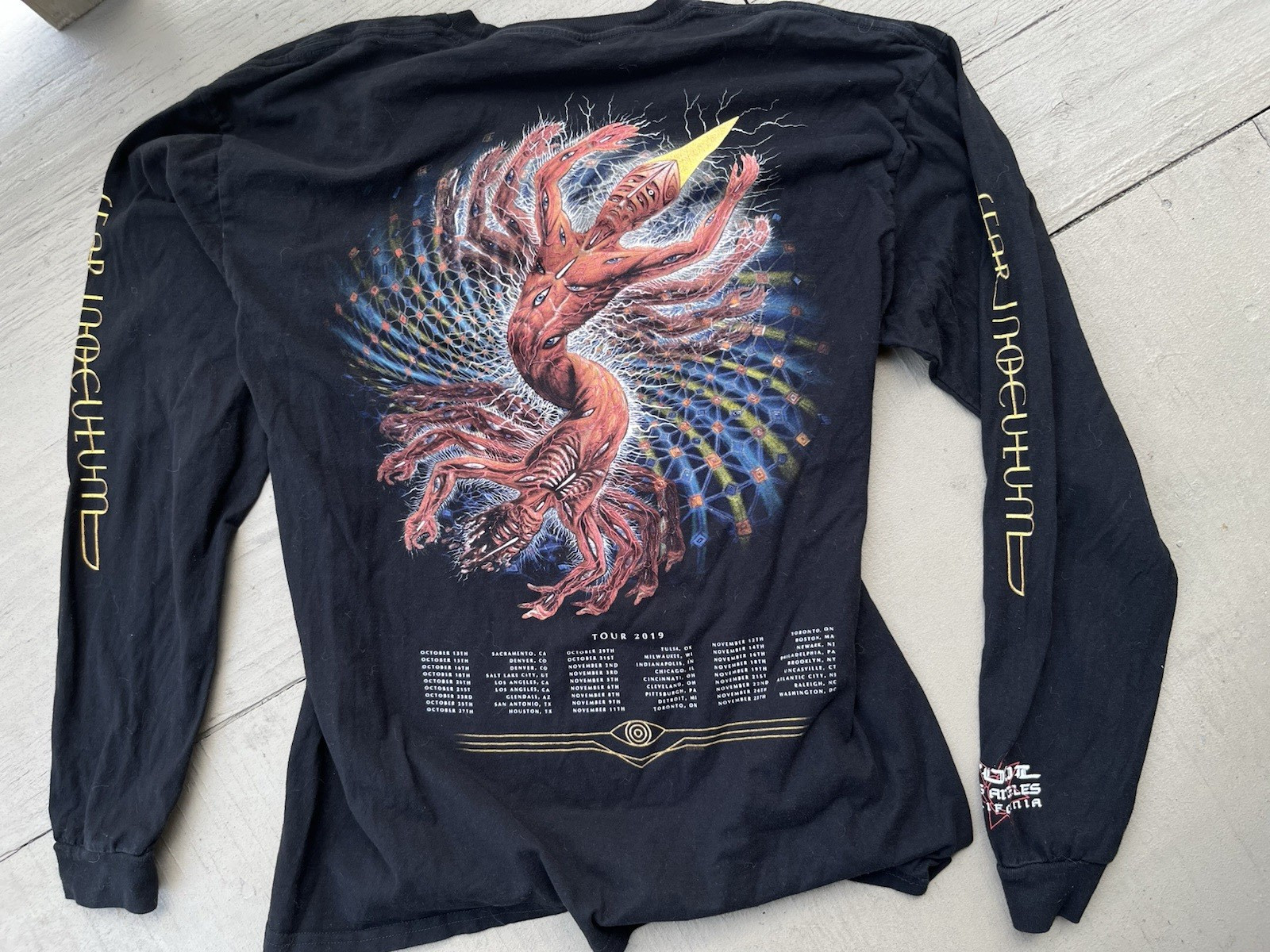 Tool Lateralus Tour Logo Graphic Print Black Crew Neck Long Sleeve Tee Mens 2XL