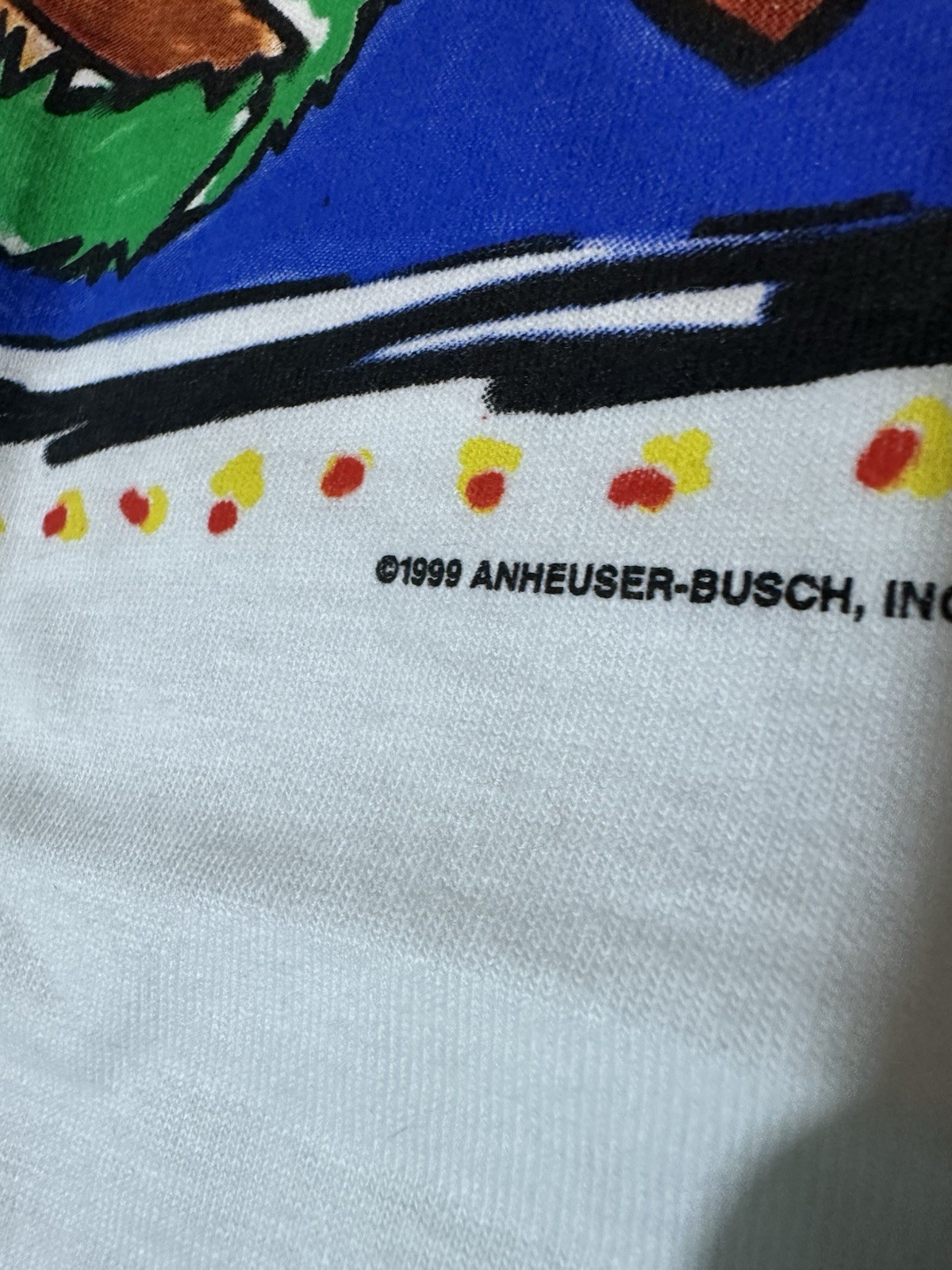 Vtg 1999 Budweiser Buds Of Summer Party Beer T Shirt Sz L NOS Colorful Beach