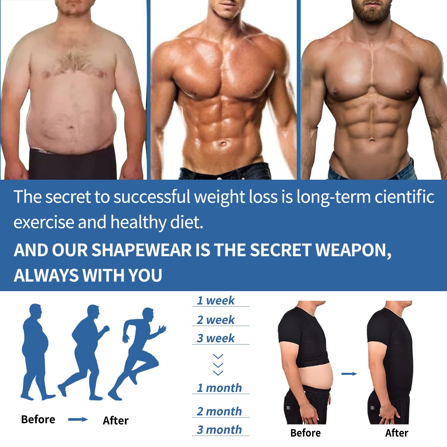 Mens Slimming Tummy Body Shaper Vest Compression T-Shirt Ultra Durable Tank Tops