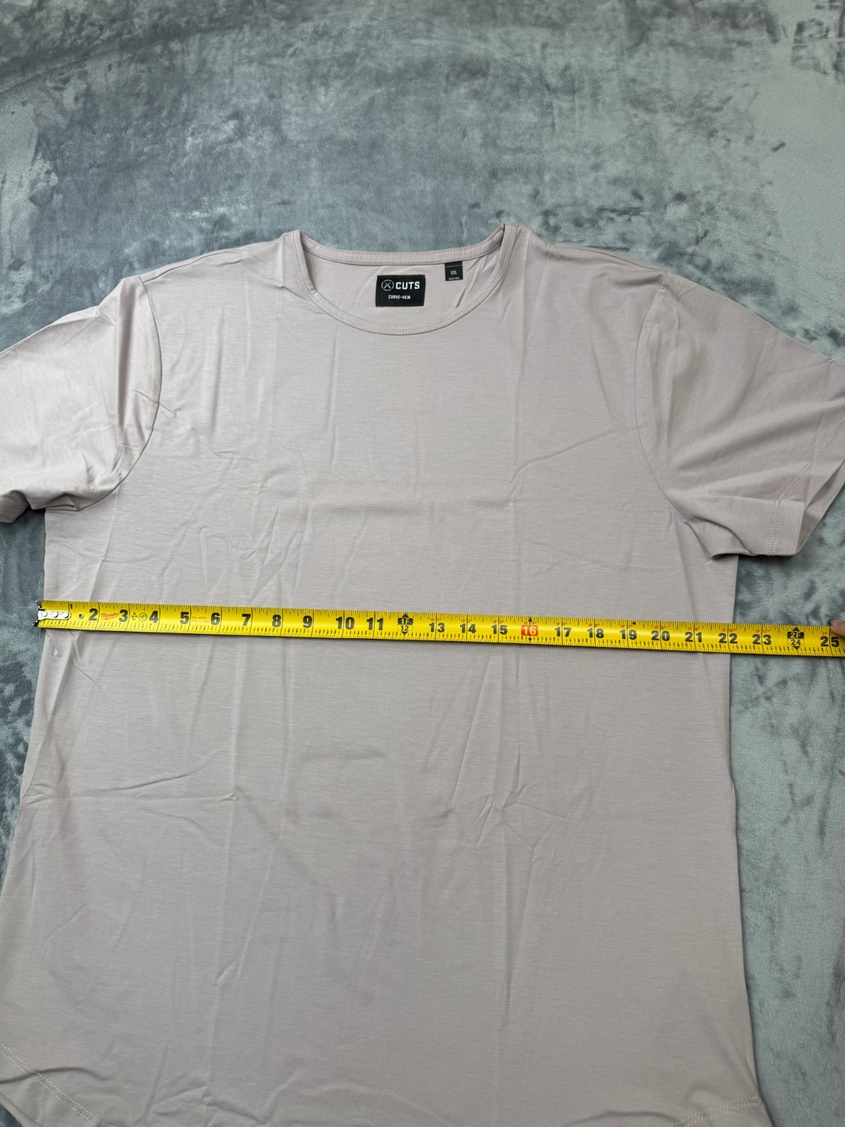 Cuts Clothing Short Sleeve Crew Curve-Hem T-Shirt Mens XXL 2XL Concrete Pyca Pro