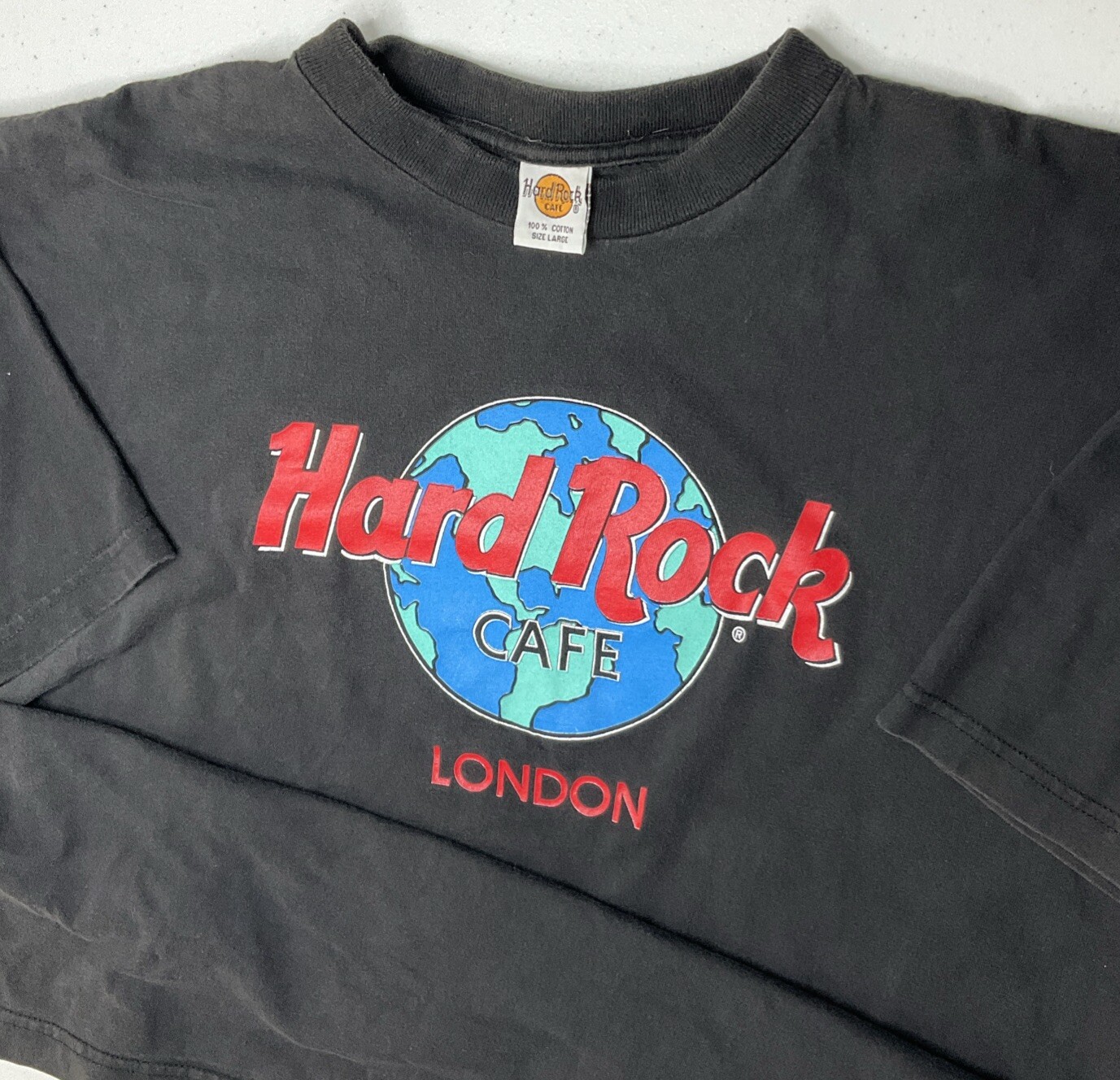 Vintage Hard Rock Cafe London Shirt Men Sz L Y2K Graphic Tee Retro Crewneck