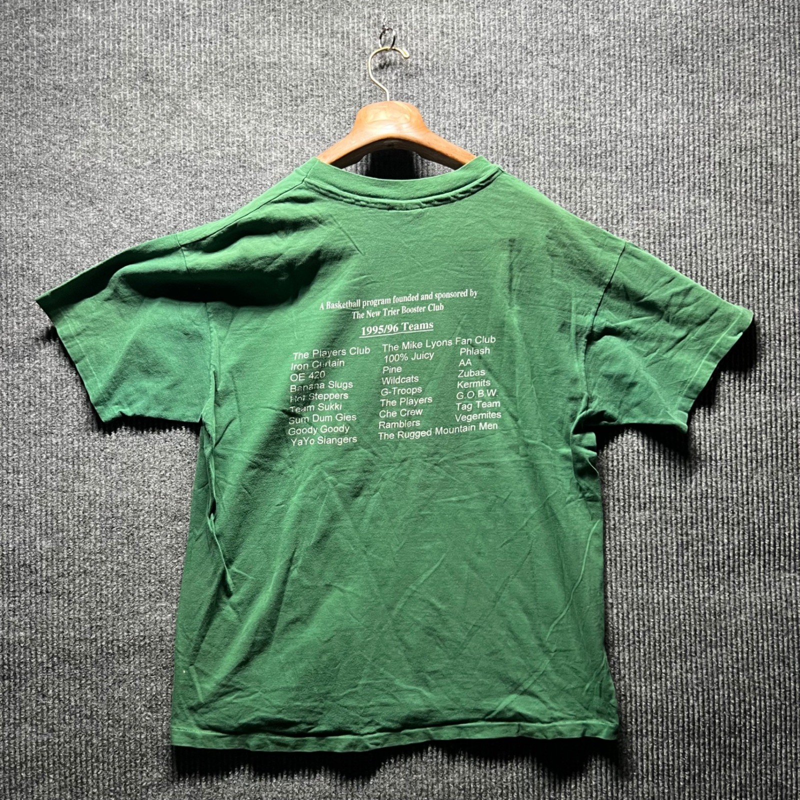 Hanes Night League T Shirt Mens XL Green Vintage 90 Basketball Single Stitch USA