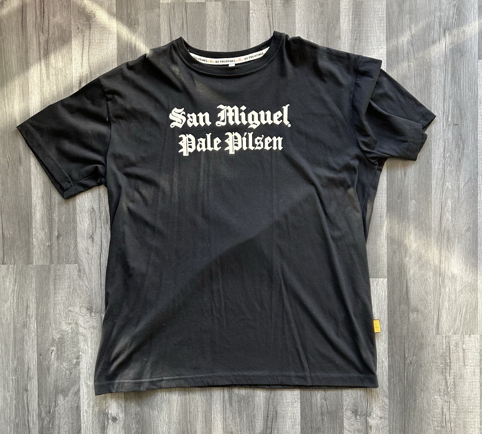 San Miguel XL Pale Pilsen Beer T-Shirt My Philippines Old English Font Tee Top