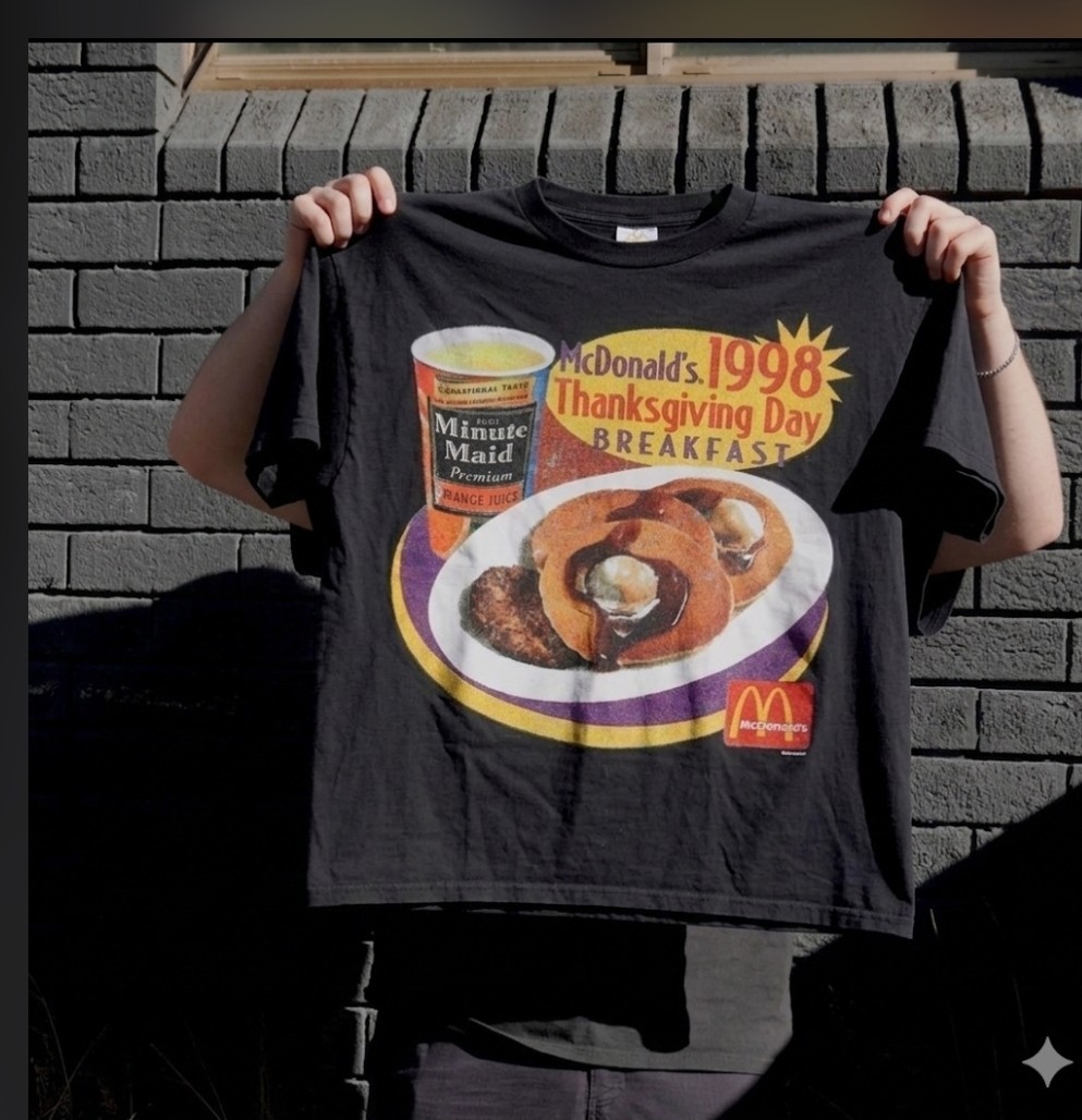 1998 Breakfast Promo VNTG LOOK ON A SHAKA HEAVYWEIGHT GARMET SHIRT « MODERN »