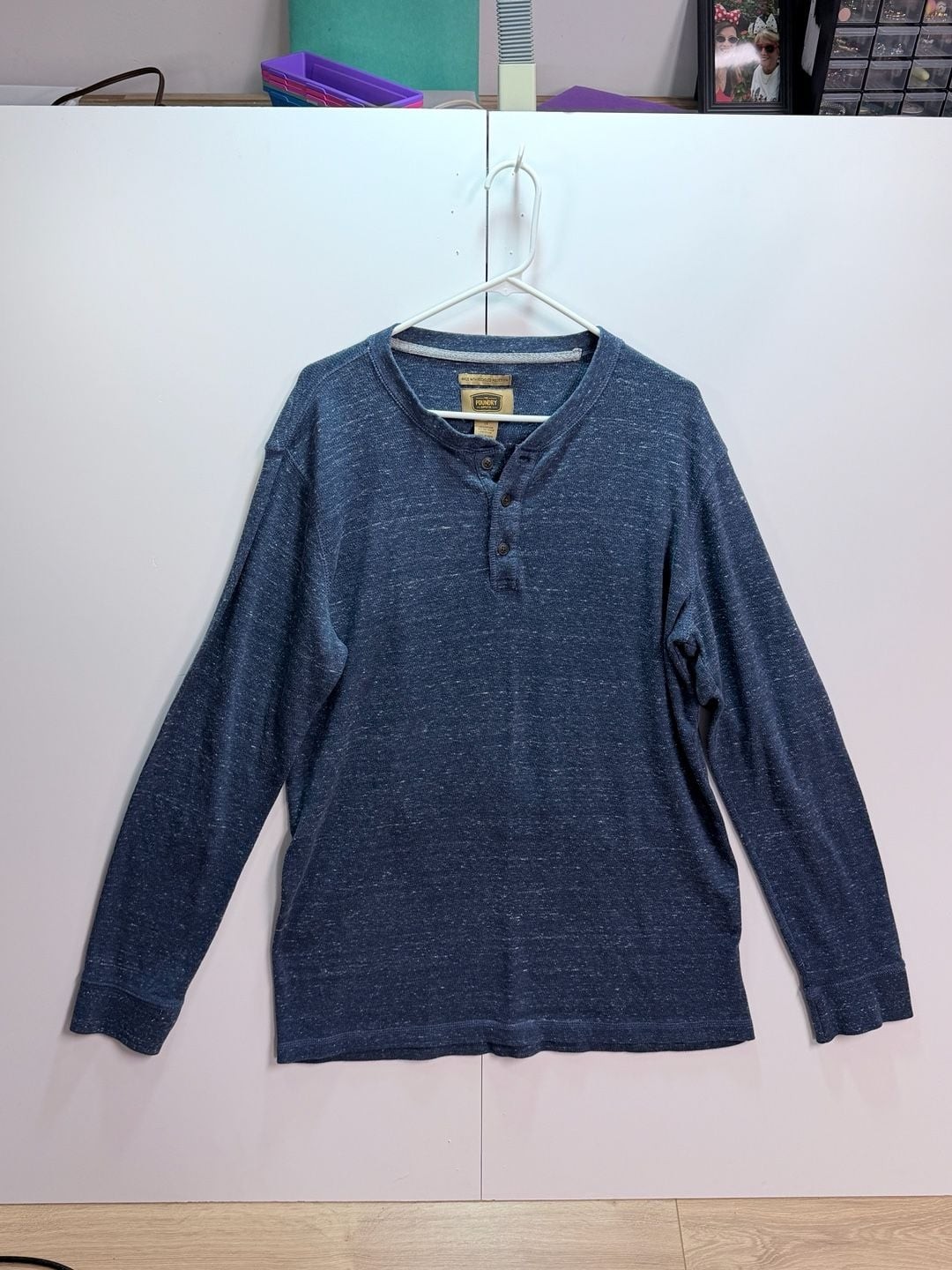 The Foundry Supply Co. Long Sleeve Henley Shirt Size LT