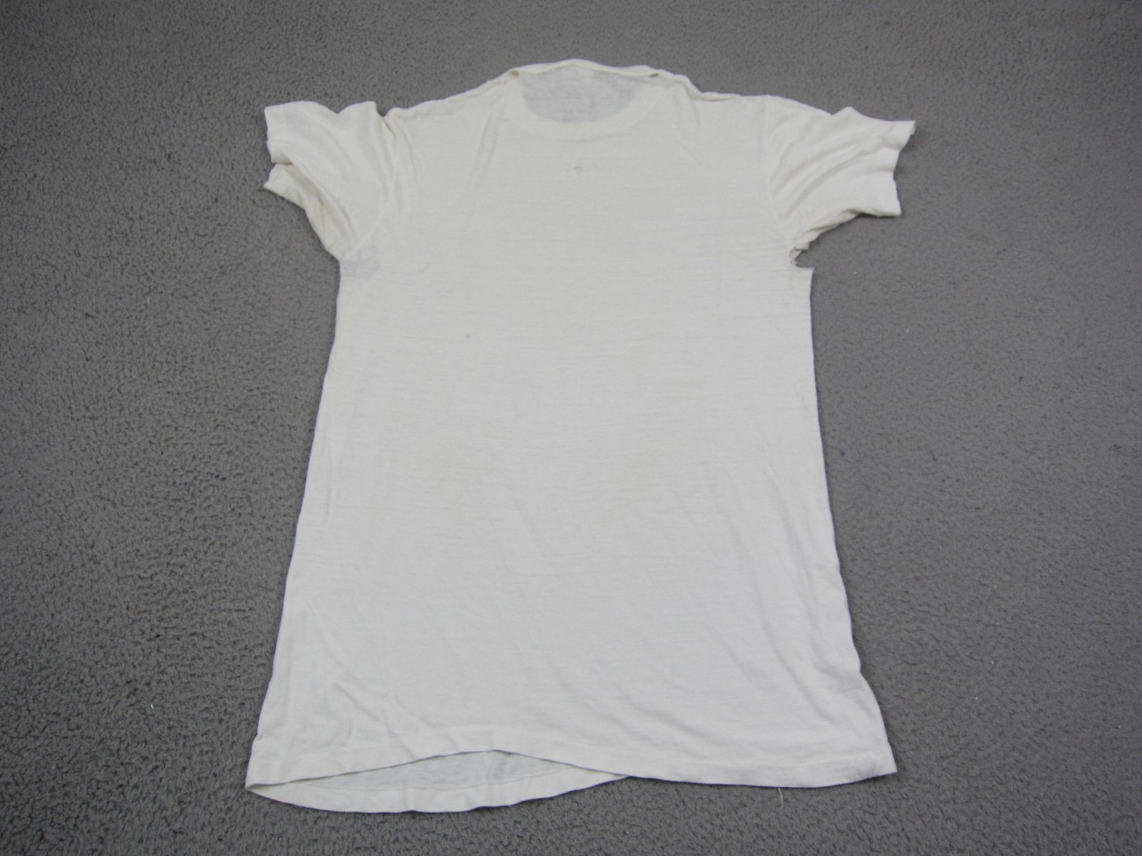 Vintage Shirt Mens Large Tall LT White Single Stitch Basic Casual 80s 70s Blank