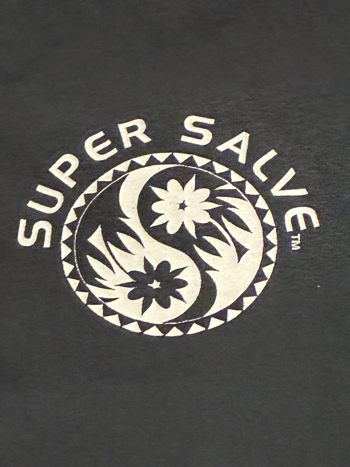 Vintage 1990s Super Salve T-Shirt Mens XL Single-Stitch Natural Floral Ying Yang