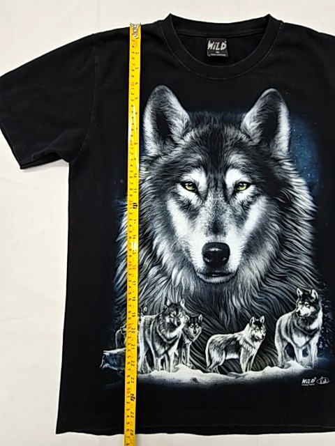 Wild Wolf Pack Mens M Black Crewneck Short Sleeve T-Shirt 100% Cotton