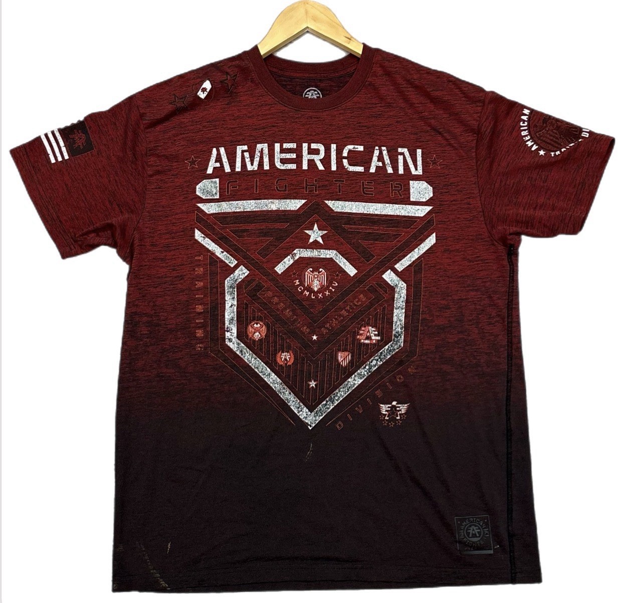 AMERICAN FIGHTER Men&rsquo;s T-Shirt CRYSTAL RIVER Premium Athletic MMA Size 2XL AOP