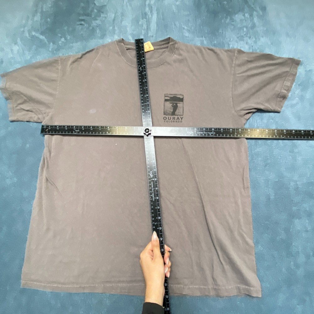 The Mountain Ouray Colorado T Shirt Men XL Brown Graphic Print Classic Crew Neck