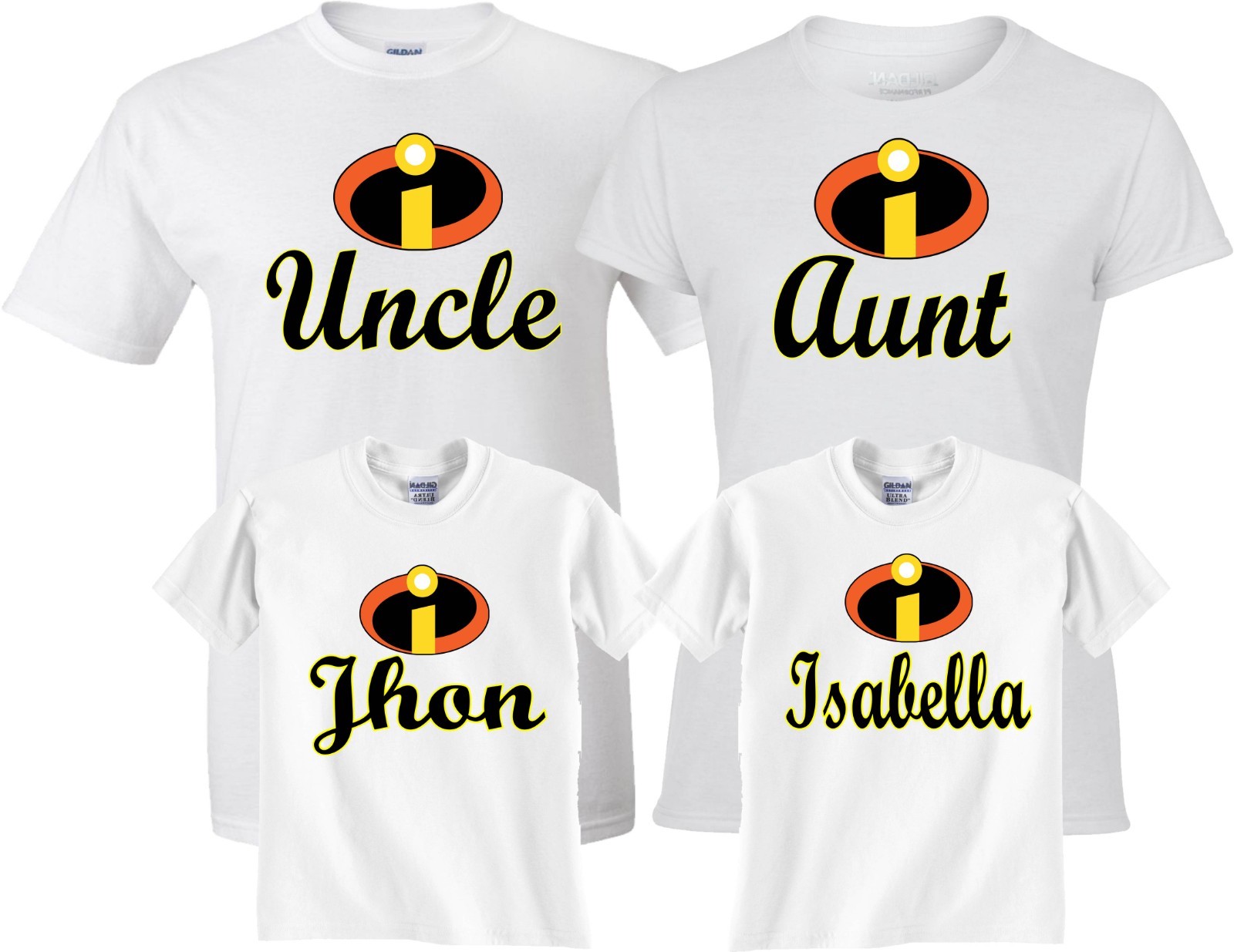 The Incredibles Custom Mom Dad Family Birthday Boy Girl Customized RED T-Shirts