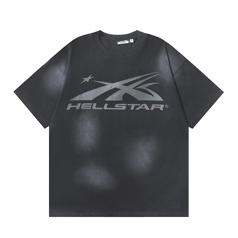 Men&rsquo;s Hell star Classic Big Logo Water Printed Short sleeved T-shirt 2 Black