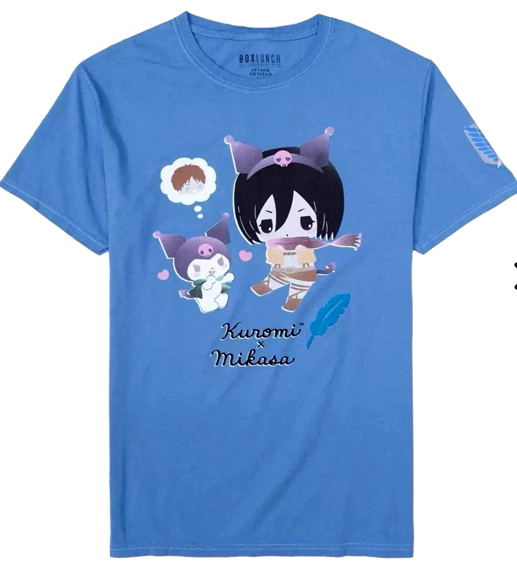y2k BoxLunch Sanrio Hello Kitty T-Shirt 3X x Attack Titan Kuromi Mikasa 3XL New