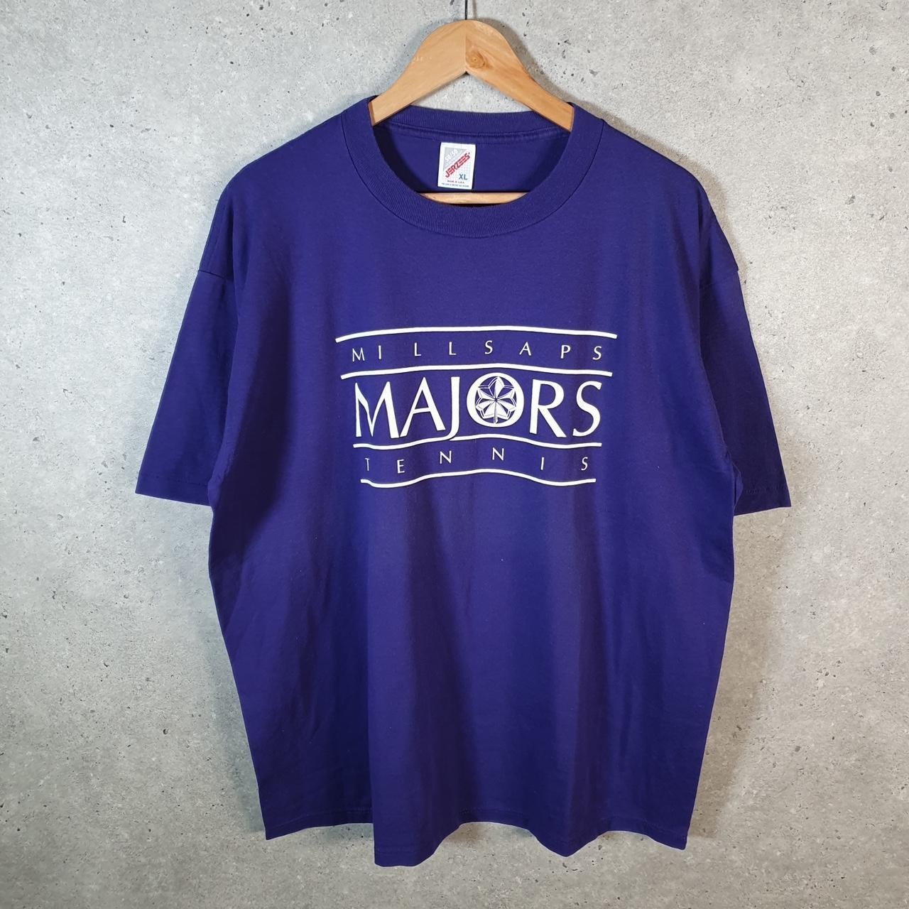 Vintage Jerzees Millsaps Tennis Majors 90s Single Stitch T Shirt Mens XL Purple