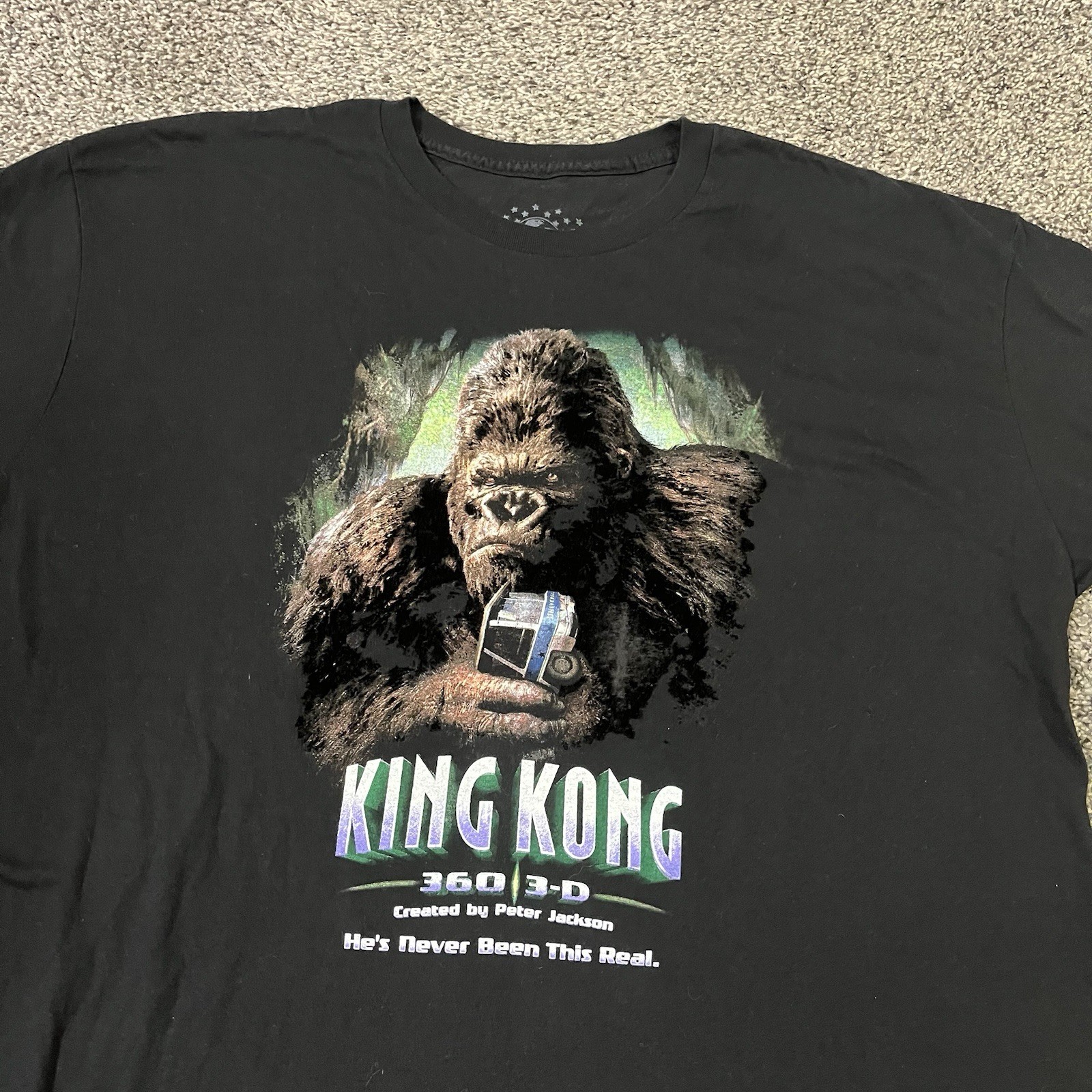 King Kong 360 3D The Ride Universal Studios Hollywood 2XL T-Shirt Textured Fur