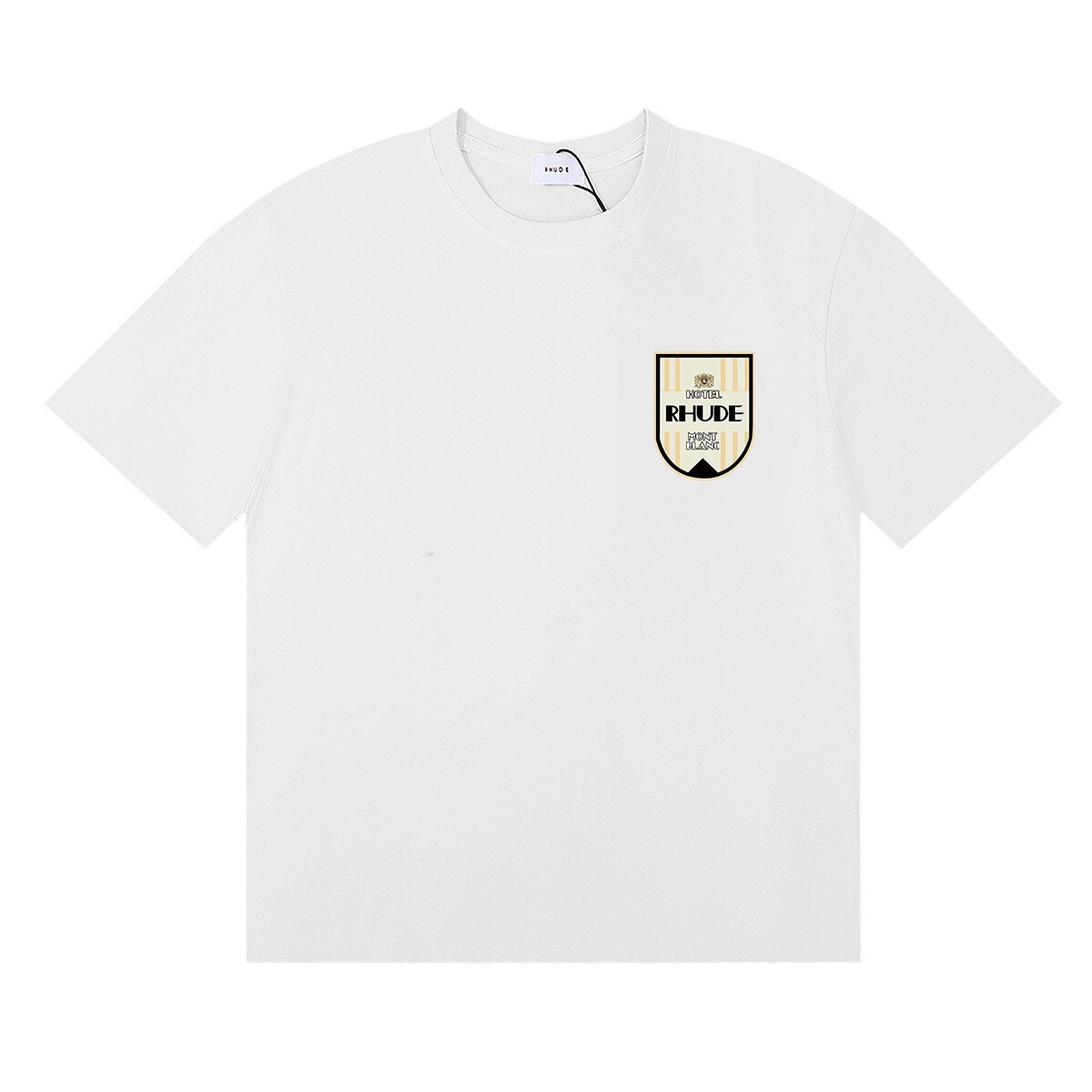 NEW RHUDE Men Women Printing Versatile Cotton Short Sleeve POLO T-Shirt SZ:S-XL