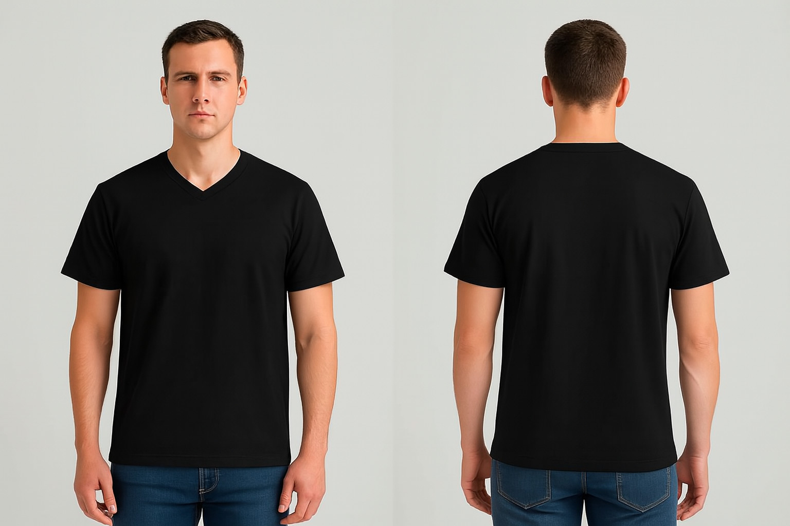 A1 Men&rsquo;s Black V-Neck T-Shirts| Black |multipack | Soft Cotton | Size 4X- Large