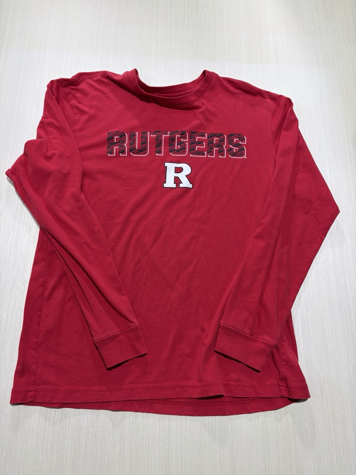 Rutgers Scarlet Knights Campus Heritage Red T-Shirt Long Sleeve Top L Red 740