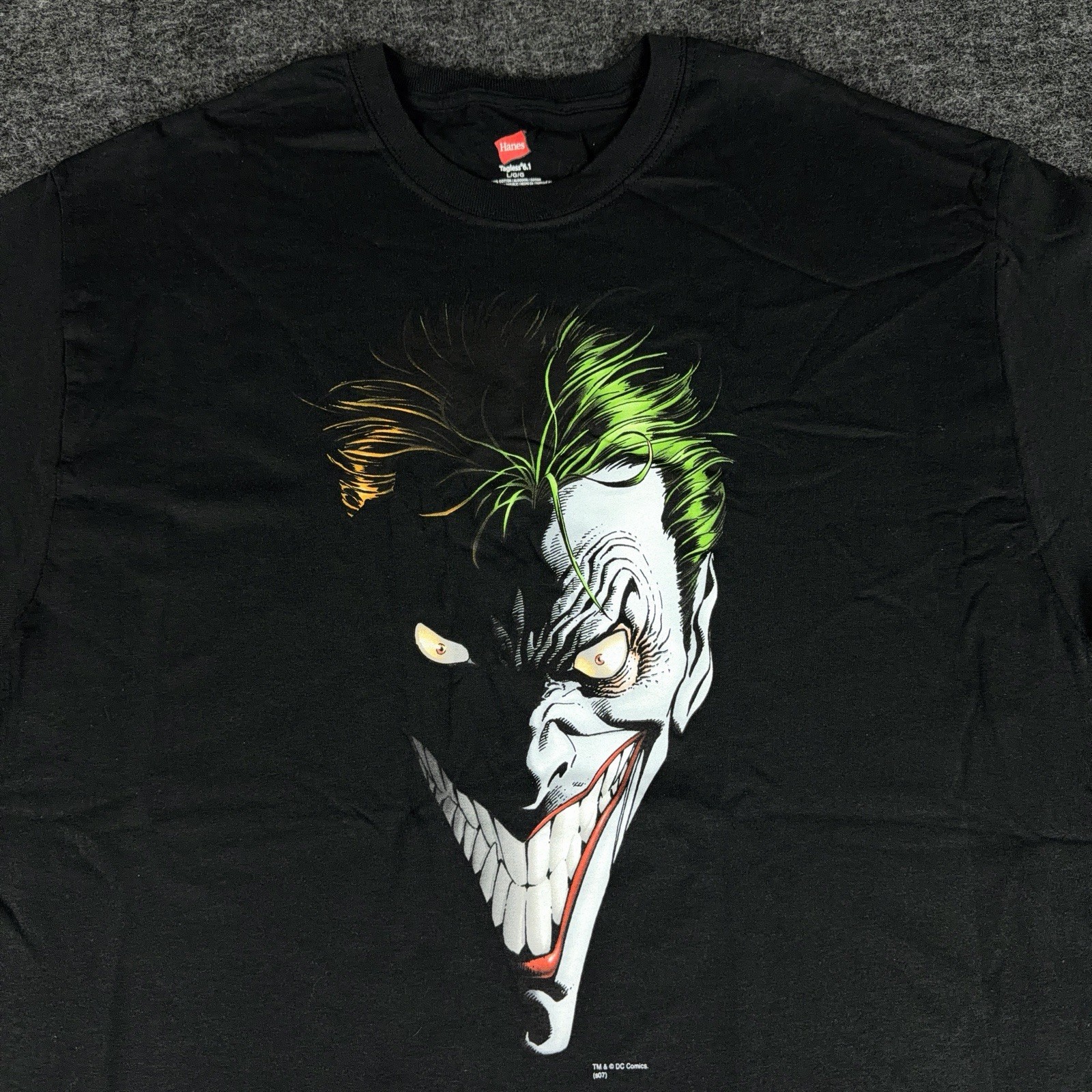 Vintage Joker Shirt Mens Large Black.Batman DC Comics Graphitti Graphic Tee 2007