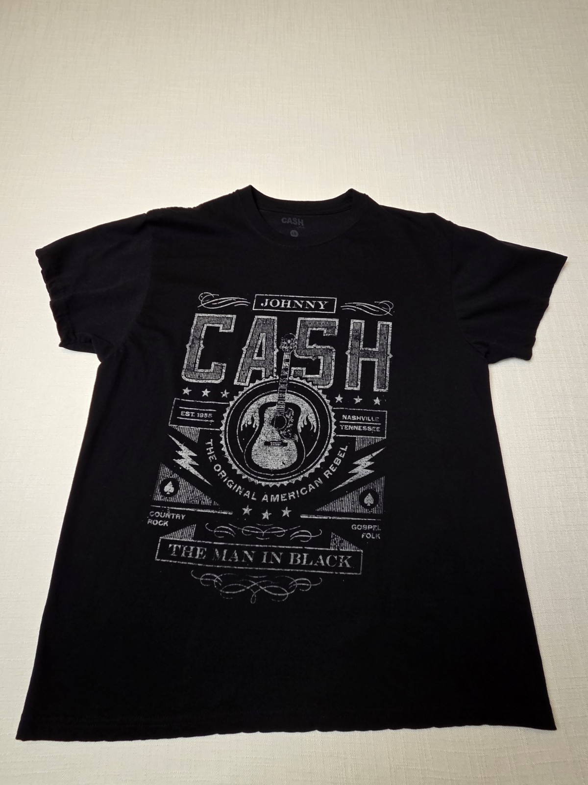 Johnny Cash T-Shirt, The Man in Black Shirt Men&rsquo;s Size Large L