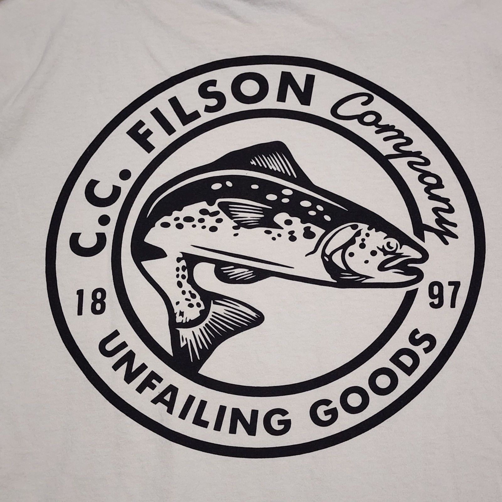 Filson Alaska Outfitter Unfailing Goods Trout Graphic T-Shirt Men&rsquo;s XL USA Made