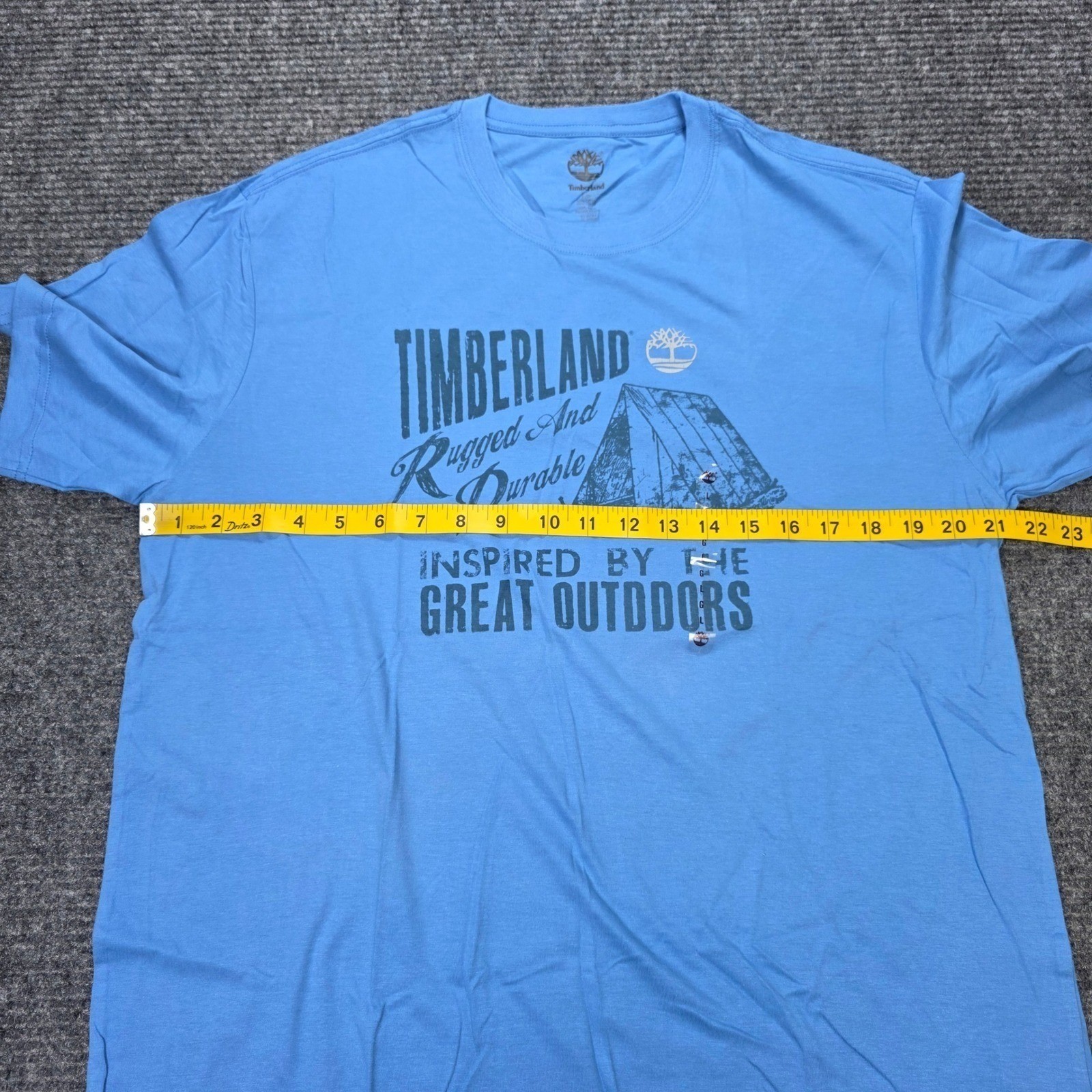 Timberland Great Outdoors T-Shirt Men&rsquo;s Size L Blue Graphic Casual Cotton NWT
