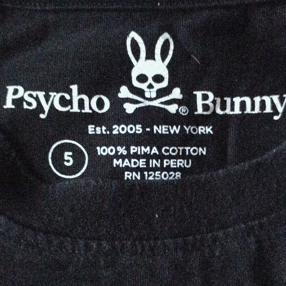 Psycho Bunny Men&rsquo;s Black Pima Cotton Graphic Skull Bunny Logo Tee Size 5