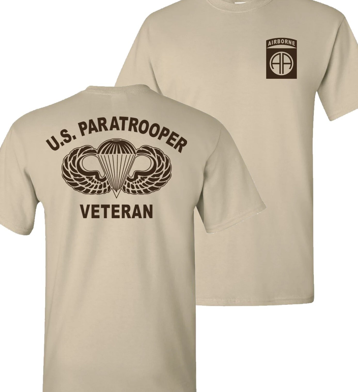 82nd Airborne Army Paratrooper Veteran Jump Wings T shirt Tee