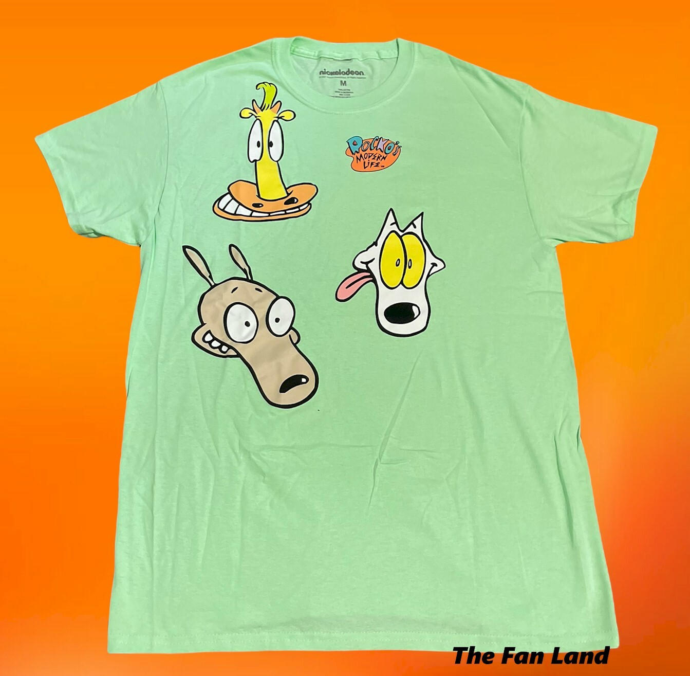 New Nickelodeon Rocko&rsquo;s Modern Family Light Green Vintage Mens Classic T-Shirt
