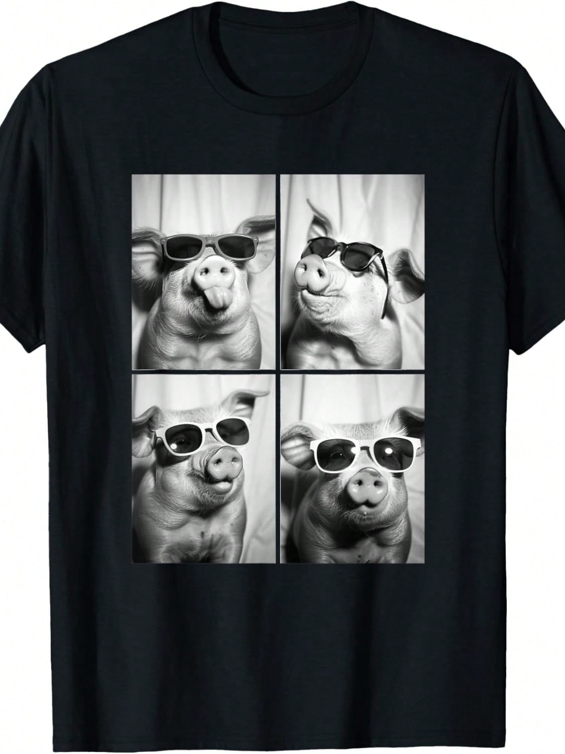 Funny Pigs With Sunglasses Cool Farm Animals Animal T-Shirt