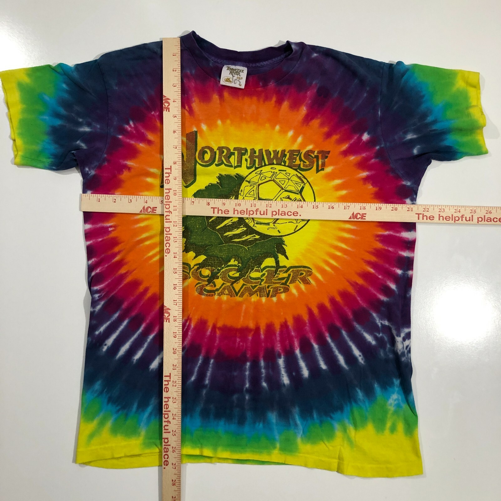 Diadora Northwest Soccer Camp Vintage Single Stitch Tie Dye Shirt Mens Medium