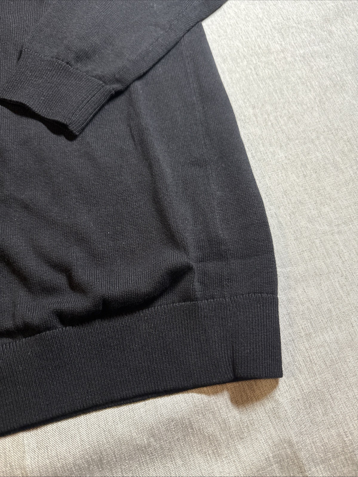 Pure Cotton Knitted Open Collar Long Sleeve Black Small-Brand Tailored Athlete