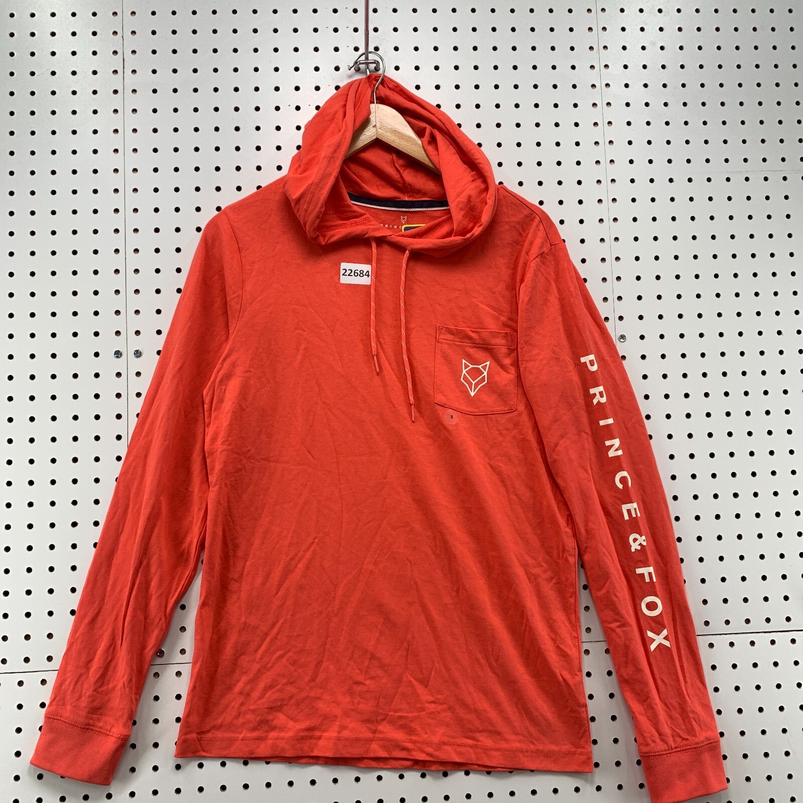 NEW Prince & Fox Long Sleeve Shirt Men Small Orange Hooded NWT $39