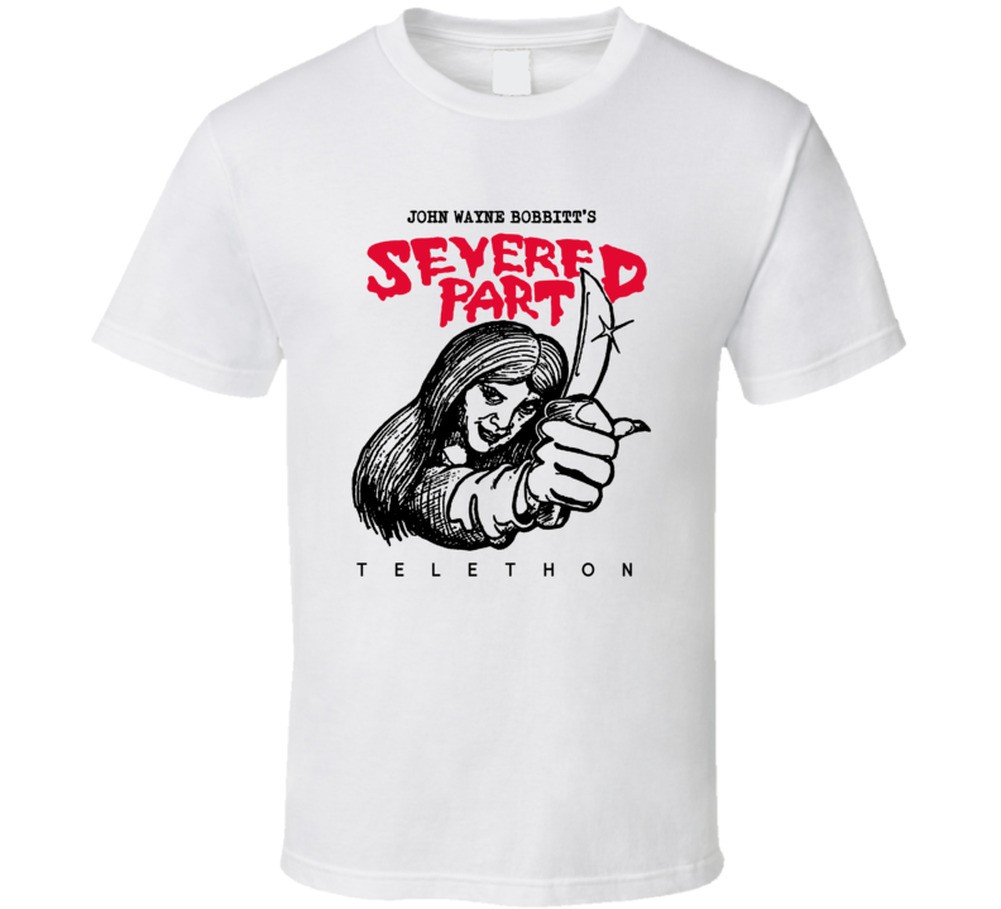 John Wayne Bobbitts Severed Part Telethon Funny 90s T Shirt