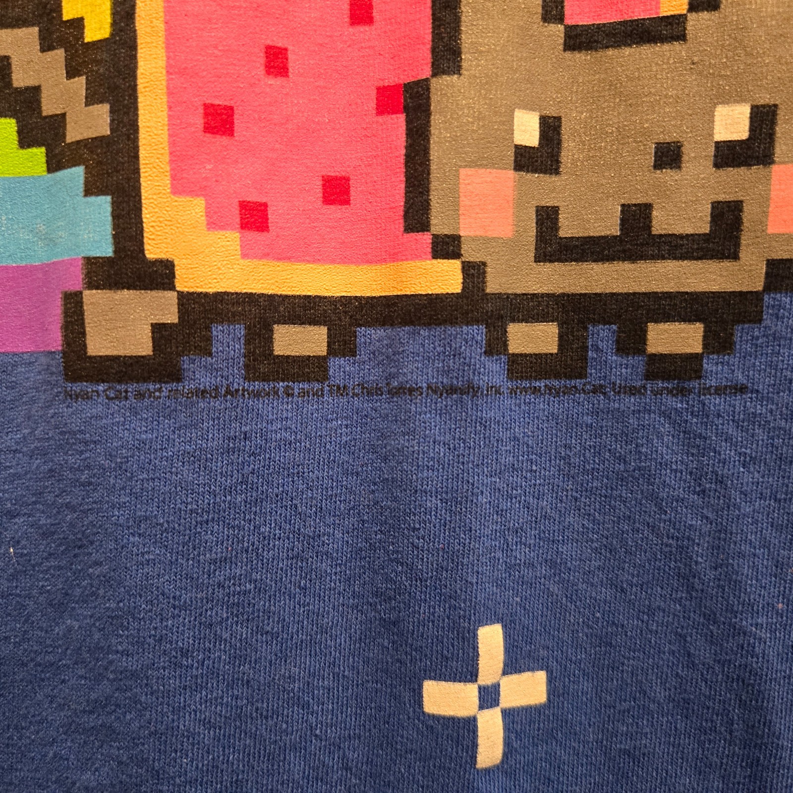VINTAGE Nyan Cat Ripple Junction Shirt, Blue, Size Unisex Medium