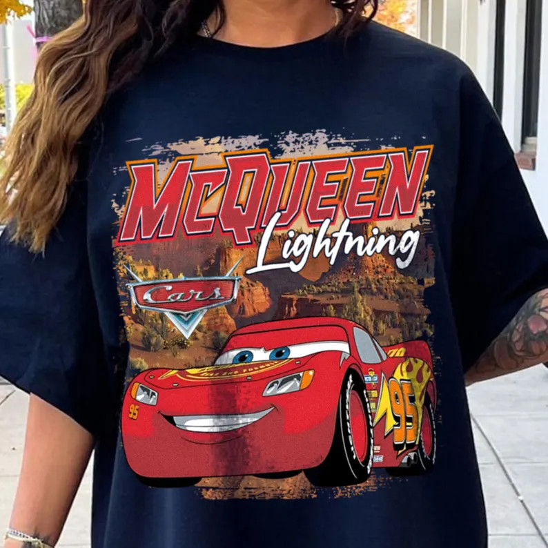 Race Car Metal Design Comfort T-Shirt Cartoon Car Speed