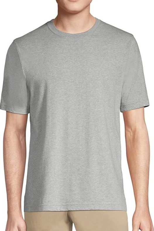 NWOT Lands&rsquo; End Men&rsquo;s XL Gray Crewneck T-Shirt 46-48 100% Cotton