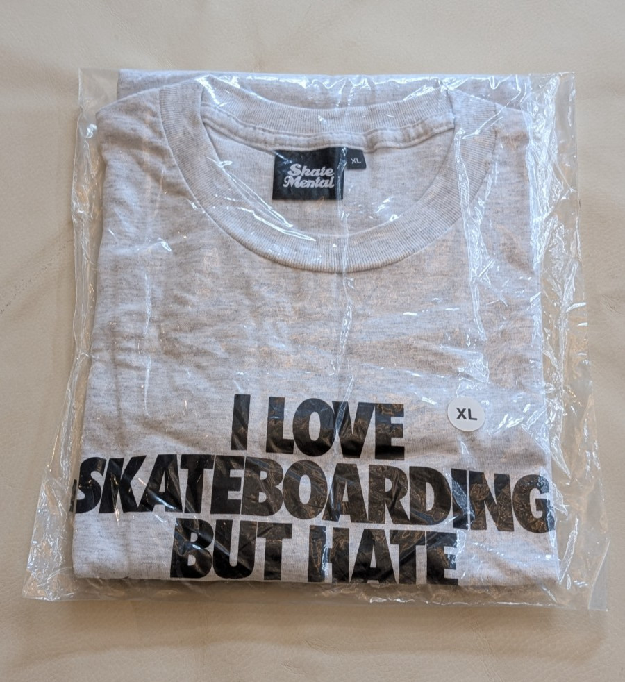 NEW Skate Mental T-shirt Love Hate Skateboard Size XL Ash White Retail $32 NEW
